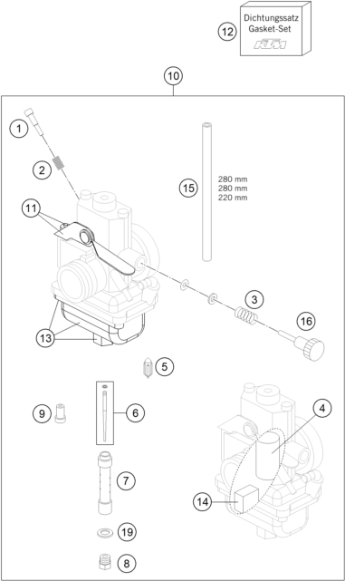 CARBURATEUR POUR 65 SX 2009 EU