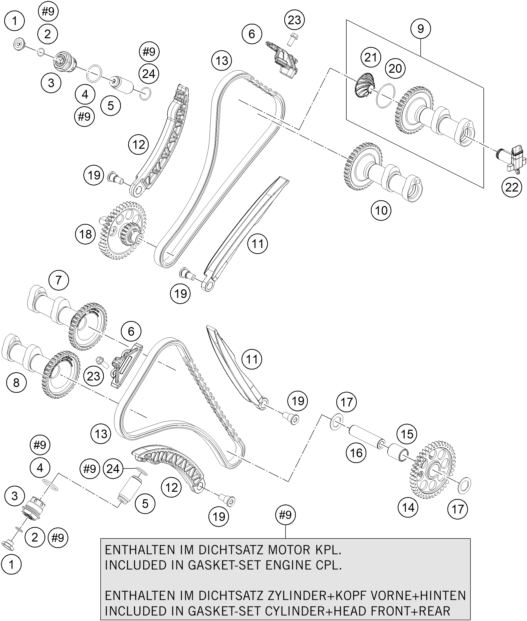 COMMANDE DE DISTRIBUTION POUR 1190 ADV ABS GREY WES 2015 EU