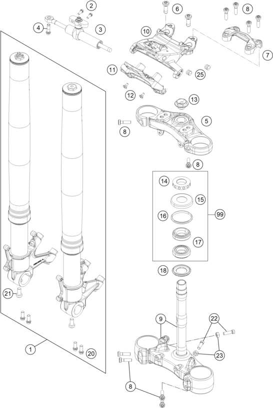 FOURCHE TELESCOPIQUE TE DE FOURCHE POUR 1290 SUPERDUKE R BLACK ABS 14 EU