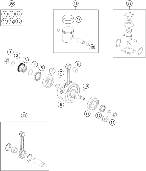 VILEBREQUIN PISTON POUR 150 SX 2025 EU