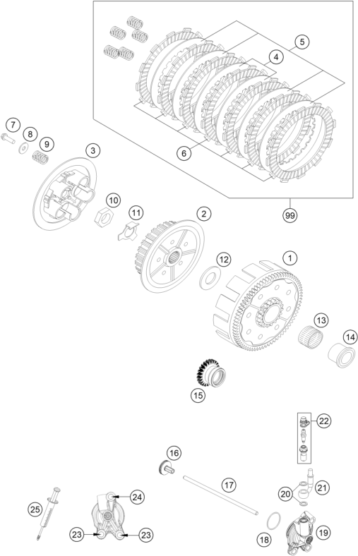 EMBRAYAGE POUR 125 XC W 2017 EU