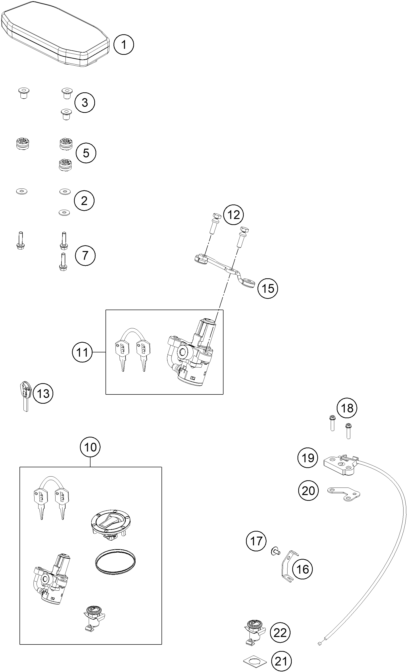 INSTRUMENTS  SYSTEME DE VERROUILLAGE POUR 690 DUKE WHITE ABS 2016 EU