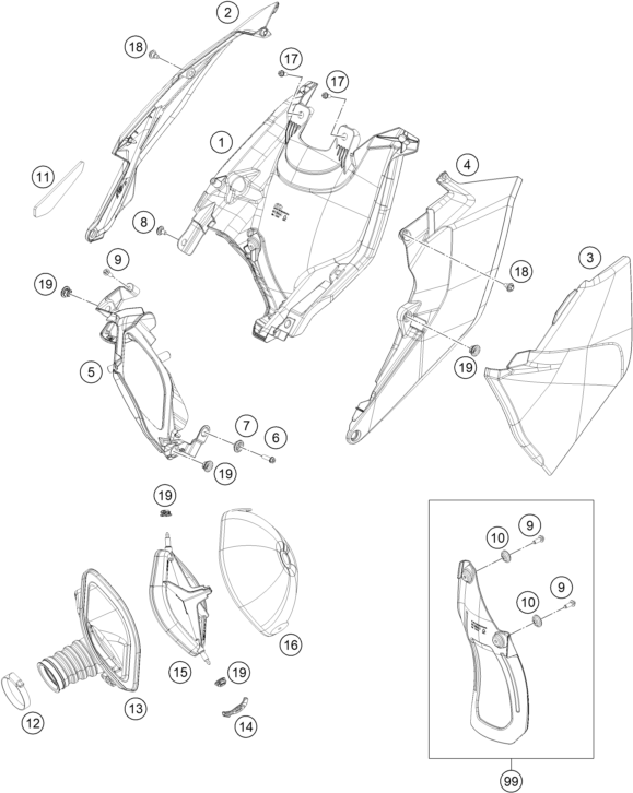 FILTRE A AIR POUR 450 SX F 2018 EU