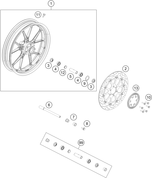 ROUE AVANT POUR RC 390 BLACK 2019 EU