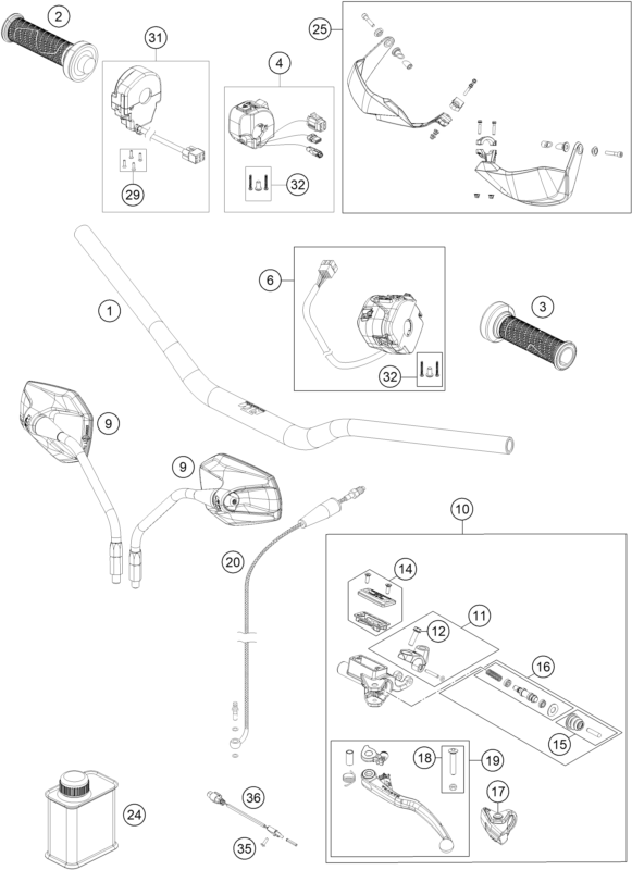 GUIDON ARMATURES POUR 1290 SUPER ADV. S BLACK 17 (EU)