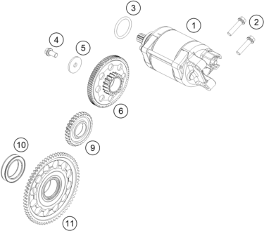 DEMARREUR ELECTRIQUE POUR 450 EXC F 2019 EU