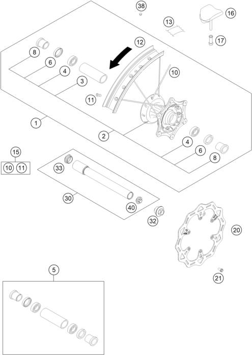 ROUE AVANT POUR 250 EXC F 2024 EU