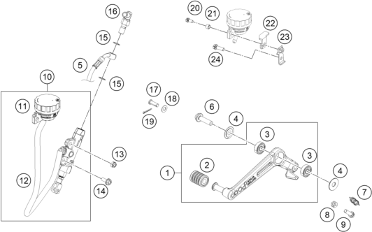 SYSTEME DE FREIN ARRIERE POUR 200 DUKE GREY ABS BD 2024 EU