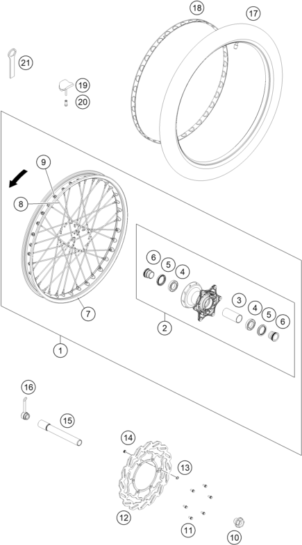 ROUE AVANT POUR 450 RALLY REPLICA 2025