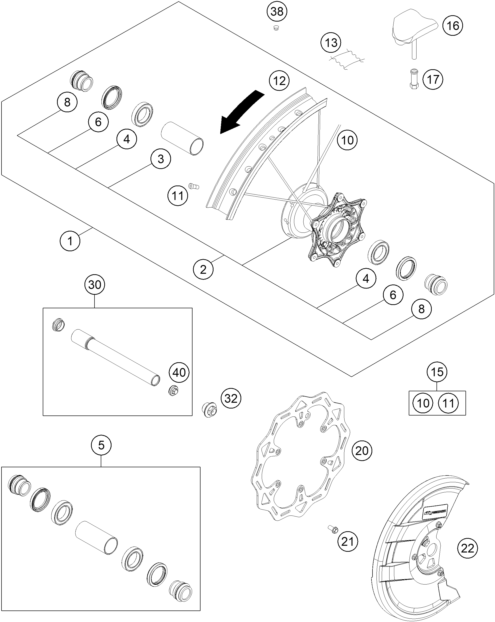 ROUE AVANT POUR 250 SX F PRADO 2020 EU