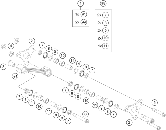 ARTICULATION DE L AMORTISSEUR PRO LEVER POUR 1290 SUPER DUKE R BLACK 2020 (EU)