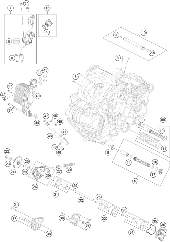 SYSTEME DE LUBRIFICATION POUR 1390 SUPER DUKE R BLACK 2024 EU