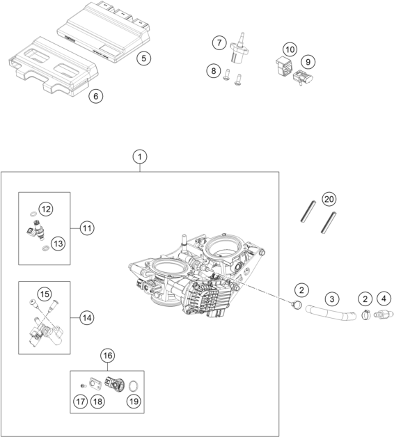 CORPS DU CLAPET DETRANGLEMENT POUR 1290 SUPER DUKE RR 2021 EU