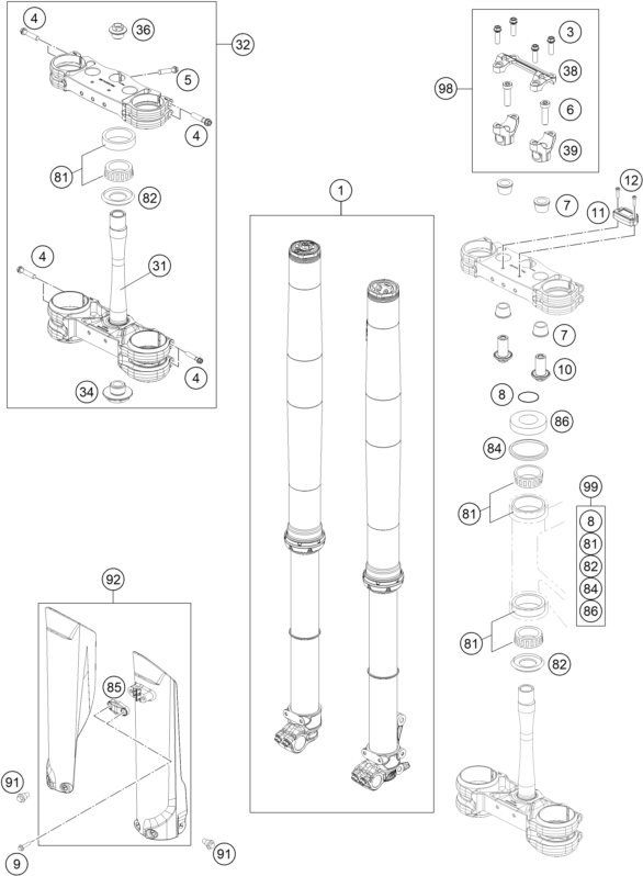 FOURCHE TELESCOPIQUE TE DE FOURCHE POUR 250 SX F PRADO 2020 EU