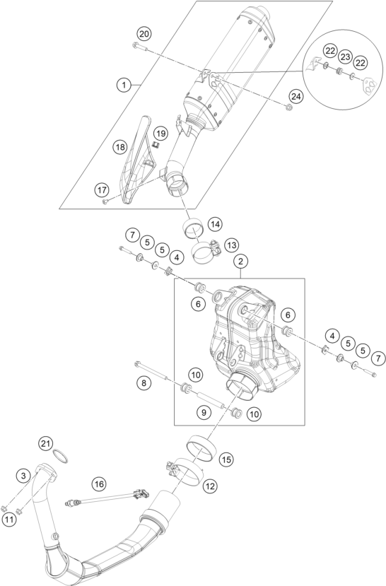 SYSTEME DECHAPPEMENT POUR 250 ADVENTURE BLUE BD 2024 EU