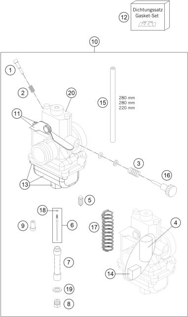 CARBURATEUR POUR 65 SX 2024