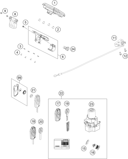 INSTRUMENTS  SYSTEME DE VERROUILLAGE POUR BRABUS 1300 R BLACK GOLD 2023 EU