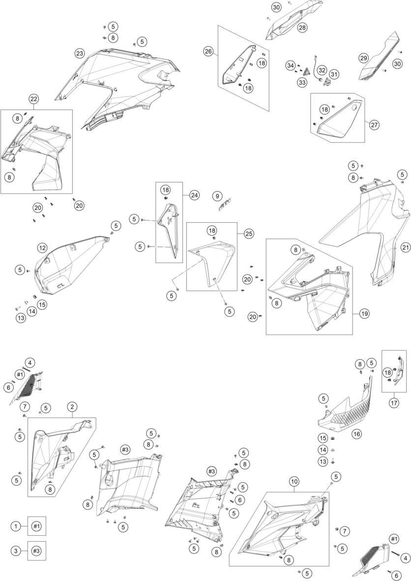 HABILLAGE LATERAL POUR 1290 SUPER ADVENTURE R OT 2024 EU