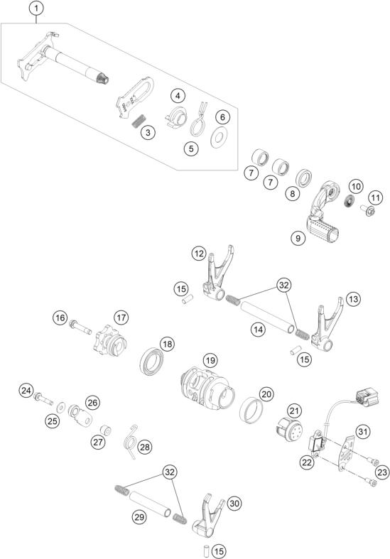 MECANISME DE SELECTION POUR 250 SX F 2023 EU