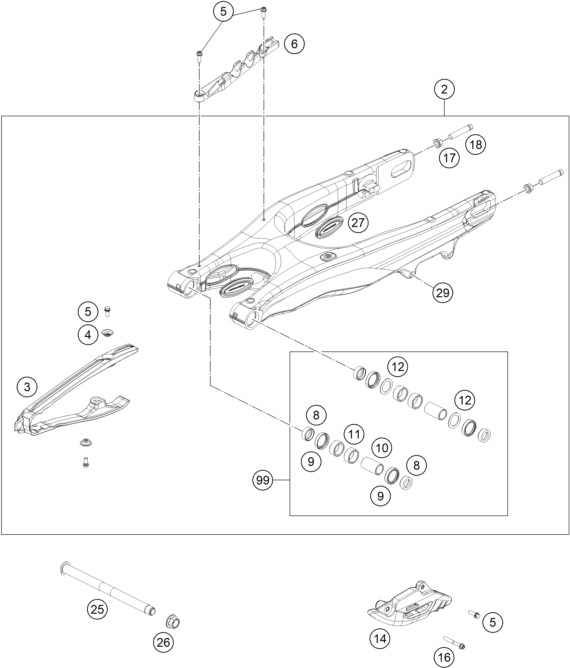 BRAS OSCILLANT POUR 125 SX 2025 EU