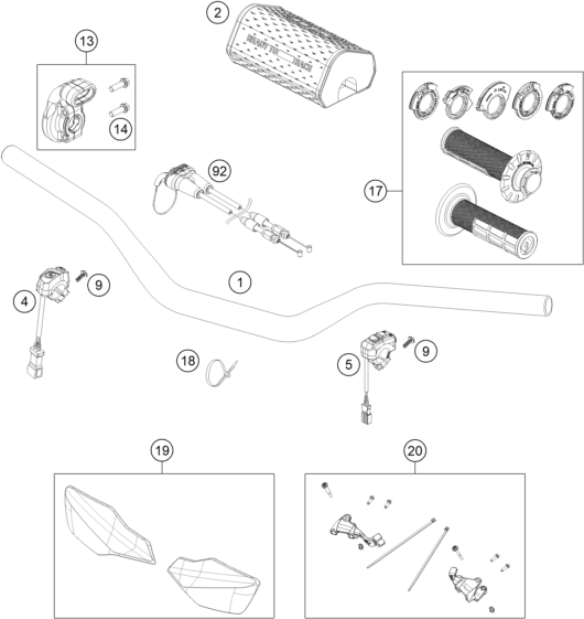 GUIDON ARMATURES POUR 250 XC F 2025