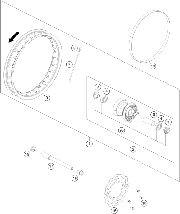 ROUE AVANT POUR 50 SX 2024