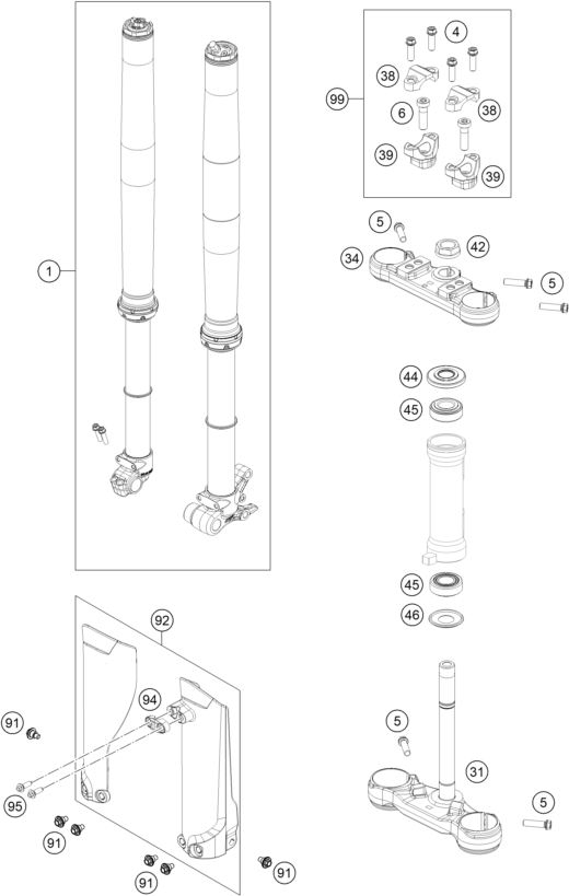 FOURCHE TELESCOPIQUE TE DE FOURCHE POUR 50 SX 2024