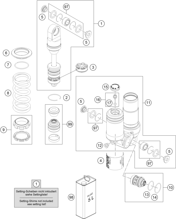 ARMORTISSEUR POUR 50 SX 2024