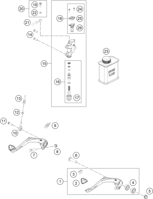 SYSTEME DE FREIN ARRIERE POUR 50 SX 2024