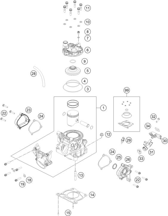 CYLINDRE CULASSE POUR 150 SX 2025 EU