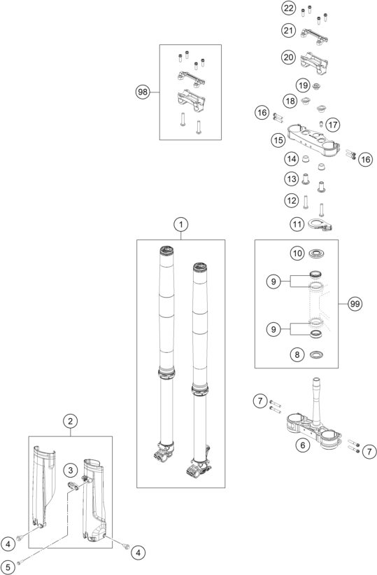 FOURCHE TELESCOPIQUE TE DE FOURCHE POUR 350 EXC F SIX DAYS 2025 EU