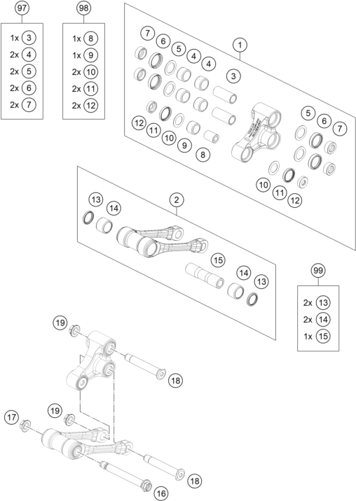 ARTICULATION DE LAMORTISSEUR PRO LEVER POUR 125 SX 2025 EU