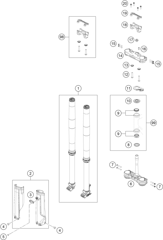 FOURCHE TELESCOPIQUE TE DE FOURCHE POUR 250 EXC F CHAMPION EDITION 2025