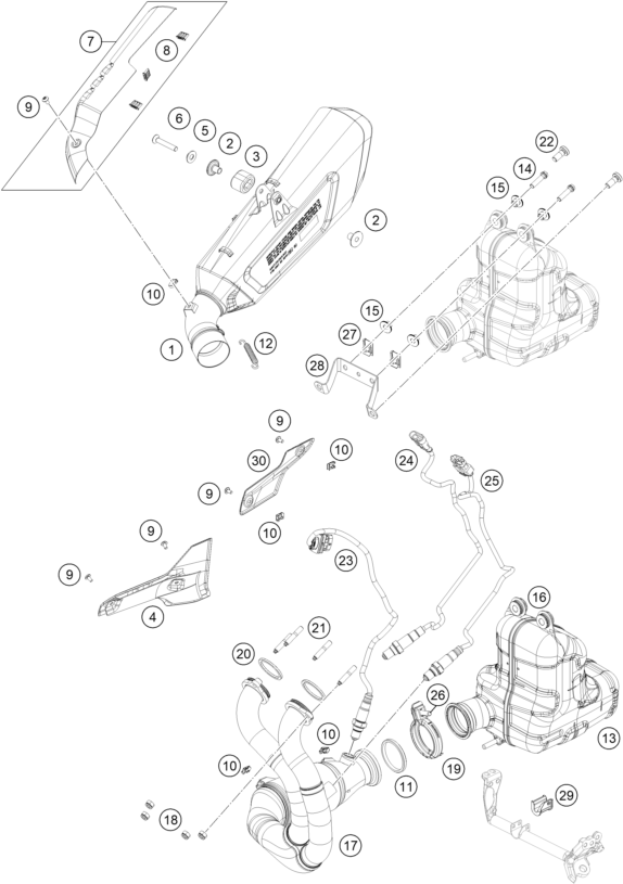 SYSTEME DECHAPPEMENT POUR 990 DUKE BLACK 2024 EU