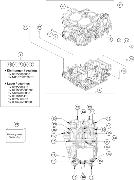 CARTER MOTEUR POUR 990 DUKE BLACK 2024 EU