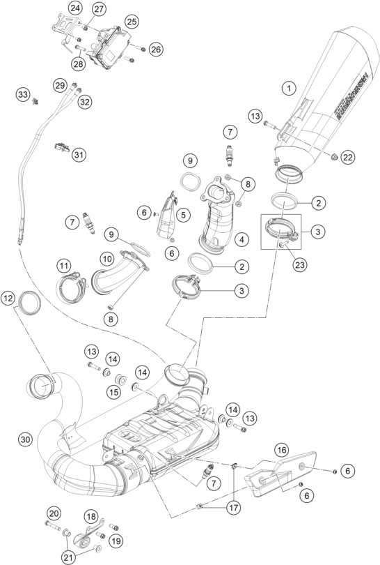 SYSTEME DECHAPPEMENT POUR 1390 SUPER DUKE R BLACK 2024 EU