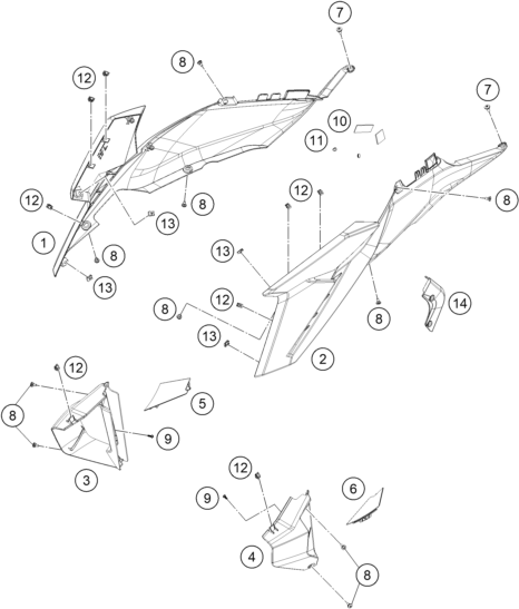 HABILLAGE LATERAL POUR 1390 SUPER DUKE R BLACK 2024 EU