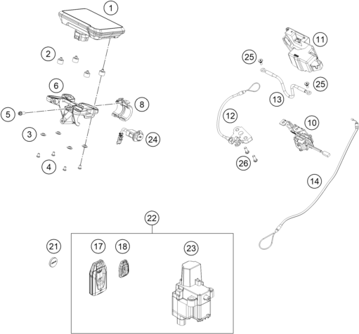 INSTRUMENTS  SYSTEME DE VERROUILLAGE POUR 1390 SUPER DUKE R BLACK 2024 EU