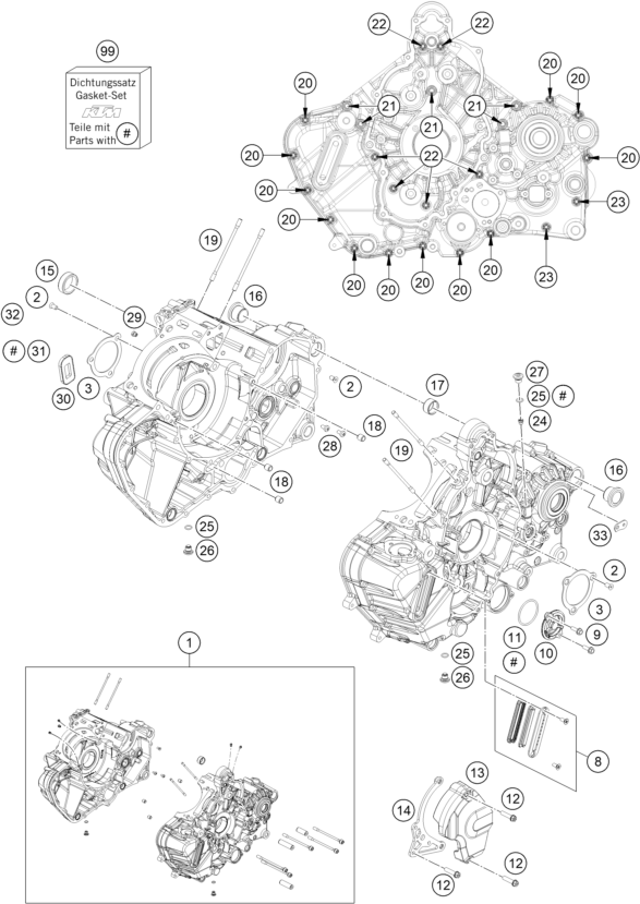 CARTER MOTEUR POUR 1390 SUPER DUKE R BLACK 2024 EU