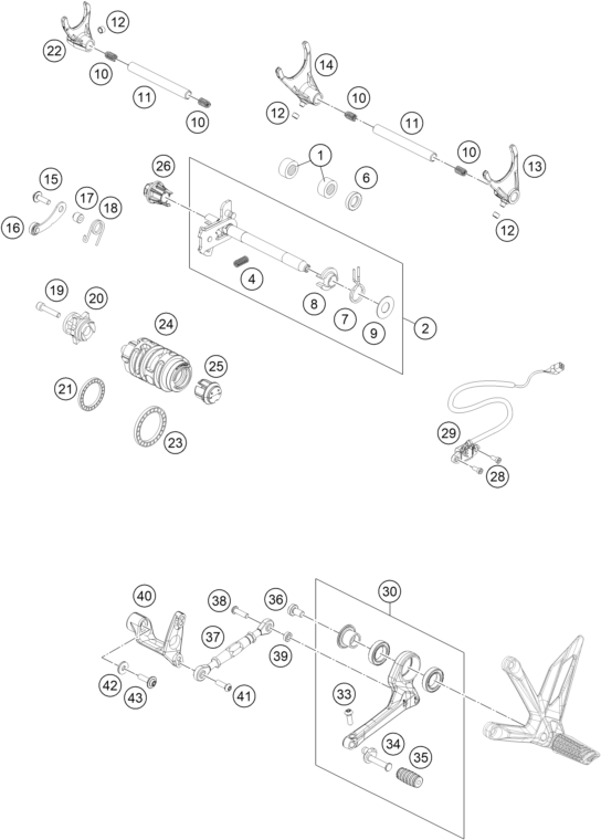 MECANISME DE SELECTION POUR 1390 SUPER DUKE R BLACK 2024 EU