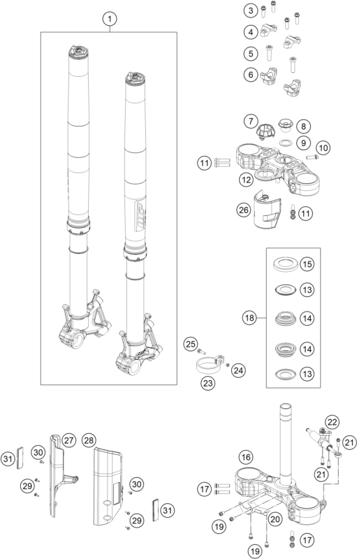 FOURCHE TELESCOPIQUE TE DE FOURCHE POUR 790 ADVENTURE R 2025