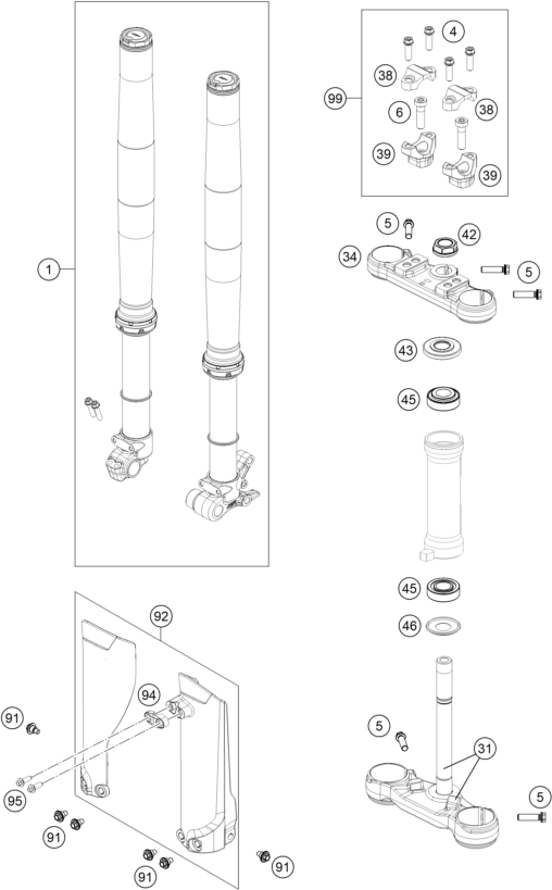 FOURCHE TELESCOPIQUE TE DE FOURCHE POUR SX E 3 2025