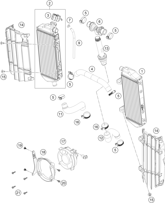 SYSTEME DE REFROIDISSEMENT POUR 250 EXC F 2025 EU