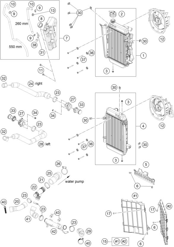 SYSTEME DE REFROIDISSEMENT POUR 1390 SUPER ADVENTURE R 2025