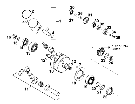 VILEBREQUIN PISTON POUR 125 EXC MO EU