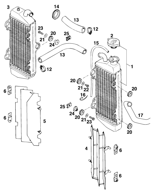 SYSTEME DE REFROIDISSEMENT POUR 125 EXC MO EU