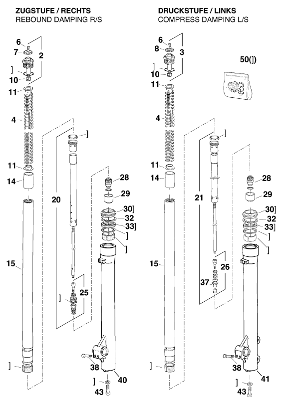 FOURCHE TELESCOPIQUE POUR 125 E-GS WP (EU)