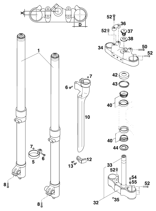 FOURCHE TELESCOPIQUE TE DE FOURCHE POUR 250 EGS MO 12KW EU